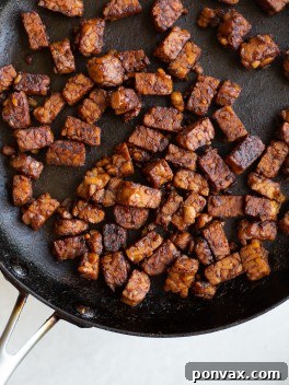 A dish of easy tempeh bacon