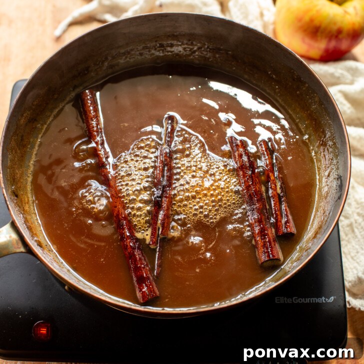 Whip Up Your Own Apple Syrup 7 Finished apple syrup cooling on a plate for consistency check.