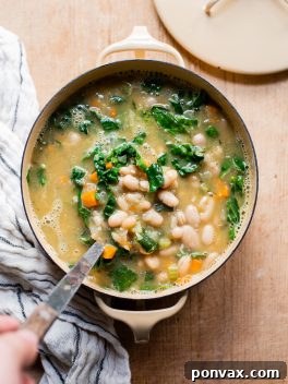 Hearty Vegan Kale and White Bean Soup 5 Creamy Vegan Kale & White Bean Soup