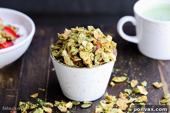 Crunchy Creations: Over 20 Homemade Granola Recipes 14 Matcha Granola features clusters of oats, coconut flakes, almonds, and pepitas, all tossed with earthy matcha powder. This gluten-free and vegan granola won't last long.