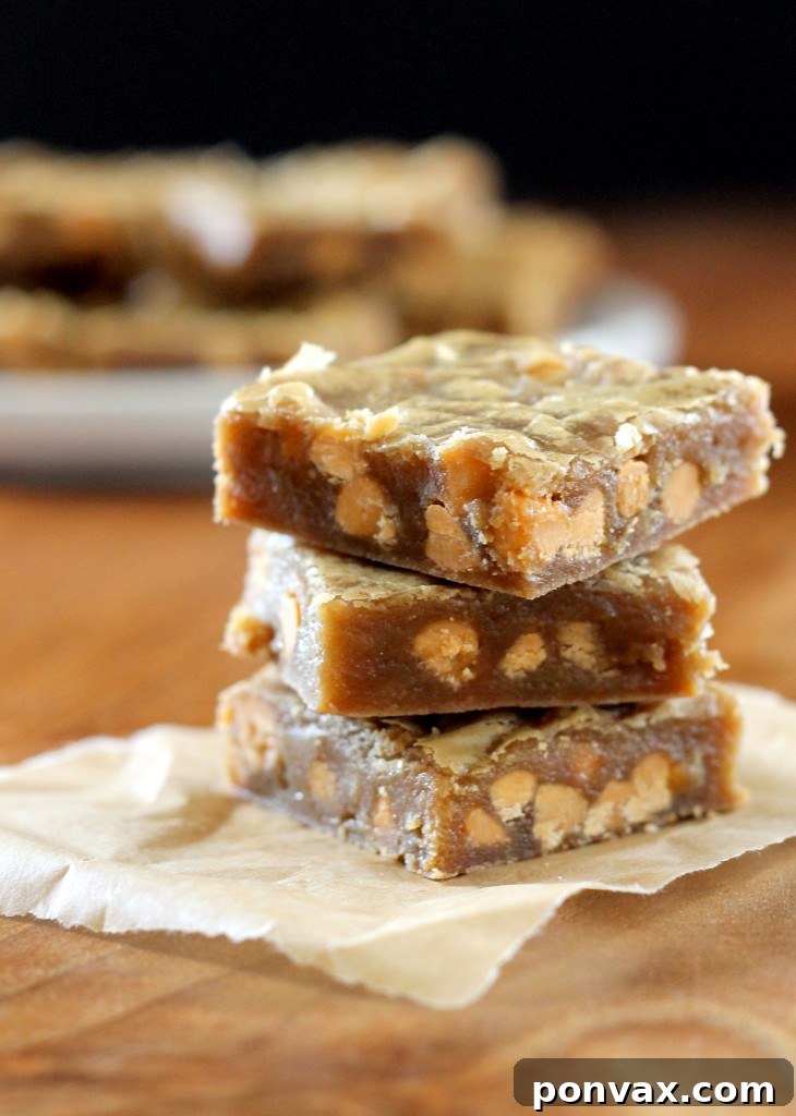 These chewy Browned Butter Butterscotch Bars get a delicious kick from browned butter, for a wonderfully rich and sweet one-bowl cookie bar!