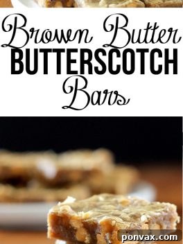 These chewy Browned Butter Butterscotch Bars get a delicious kick from browned butter, for a wonderfully rich and sweet one-bowl cookie bar!