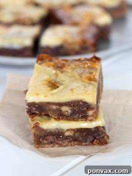 Gooey Toffee Blondies with a rich, caramelized topping.