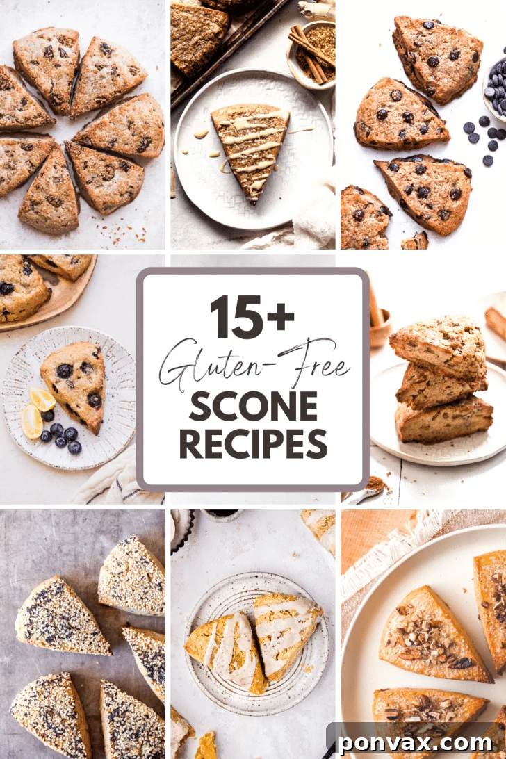 More Than Fifteen Scrumptious Gluten-Free Scone Delights 2 A beautiful display of various gluten-free scones, including chocolate chip, lemon blueberry, and cranberry orange, showcasing their tender interior and crisp exterior.