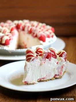 No-Bake Raspberry White Chocolate Cheesecake Pie