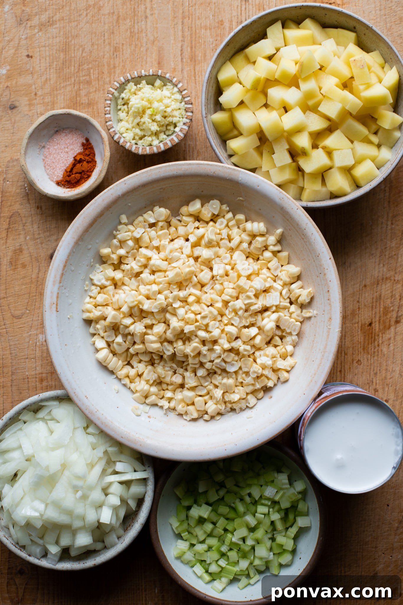 Golden Vegan Corn Chowder 4 Another perspective of the rich and hearty Vegan Corn Chowder.