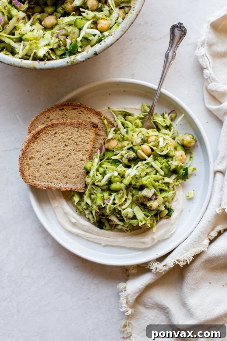 Vibrant Five Ingredient Chimichurri Chickpea Salad 2 Vibrant Chickpea Chimichurri Salad in a large serving bowl, highlighting its fresh ingredients and enticing colors.