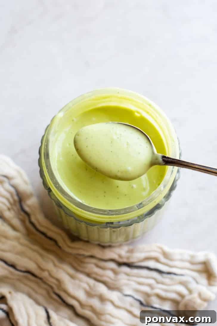 Luscious Plant-Based Avocado Ranch 2 Creamy Vegan Avocado Ranch Dressing on a salad