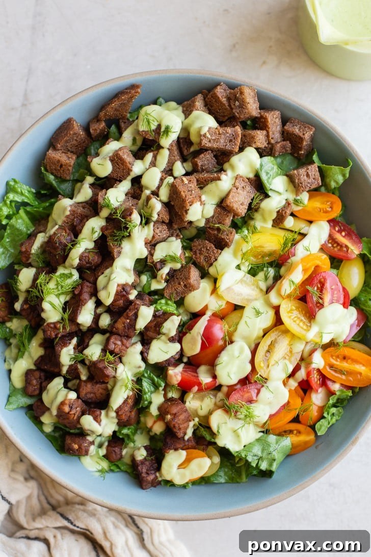 Luscious Plant-Based Avocado Ranch 3 Freshly blended Vegan Avocado Ranch Dressing in a glass jar