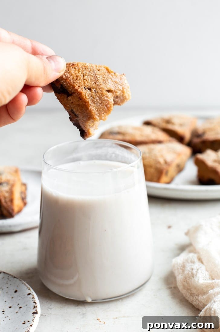 An array of delicious Chocolate Chip Gluten-Free Sourdough Discard Scones, some with sparkling sugar tops, showcasing their versatility and inviting texture.