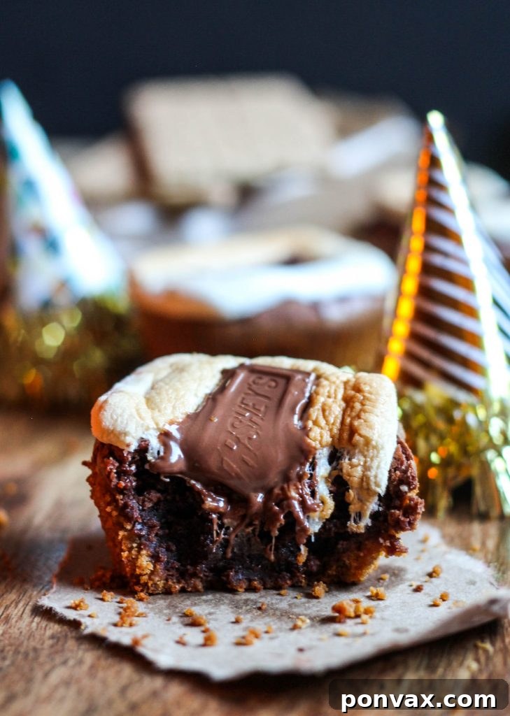 Delicious S'mores Brownie Cups, ready to be enjoyed