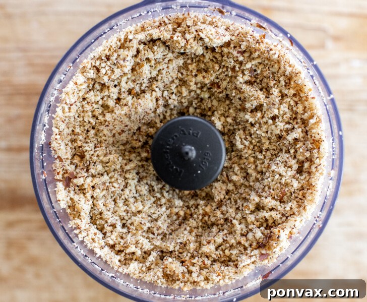 Food processor blending hazelnuts