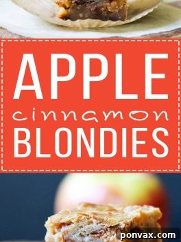 A single, perfectly cut Apple Cinnamon Blondie bar, showing off its moist interior and delicious baked apples.