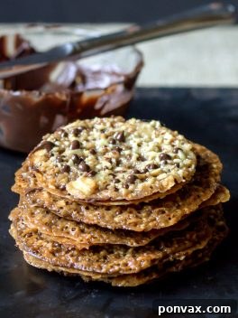 Dark Chocolate Almond Lacey Cookies