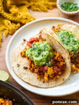 Tofu & Chorizo Vegan Breakfast Tacos