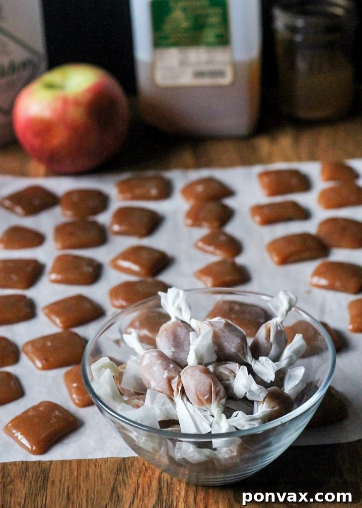 Homemade Apple Cider Caramels Delicious homemade Apple Cider Caramels, soft and sweet, enhanced with a delicate sprinkle of flaky sea salt.