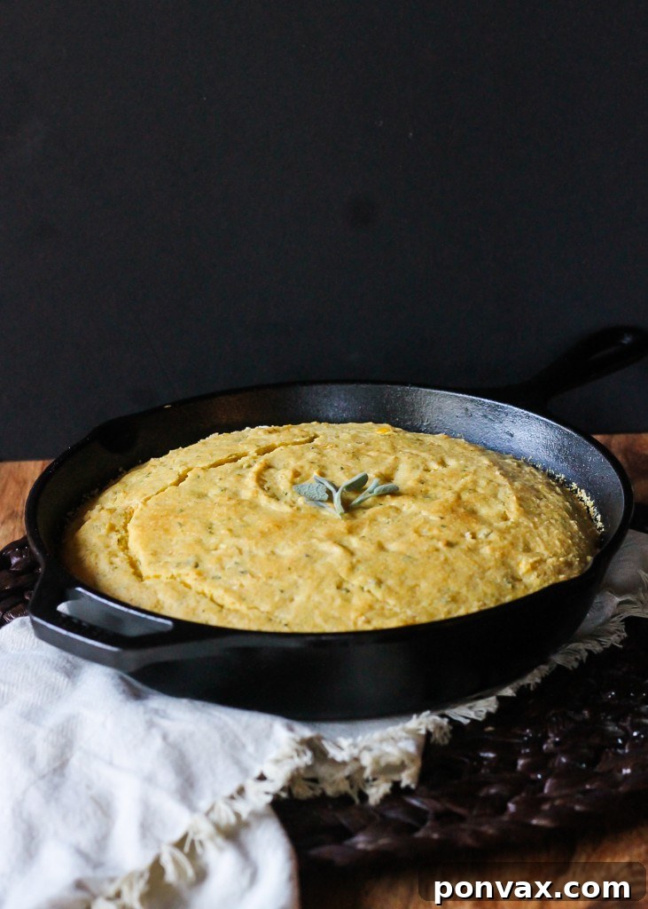 This Brown Butter Sage Skillet Cornbread has a tender interior with a crisp, buttery crust that's perfect slathered with honey butter! This Brown Butter Sage Skillet Cornbread has a tender interior with a crisp, buttery crust that's perfect slathered with honey butter!
