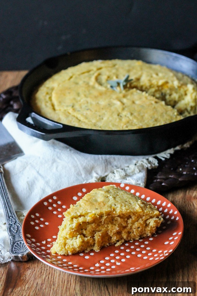 This Brown Butter Sage Skillet Cornbread has a tender interior with a crisp, buttery crust that's perfect slathered with honey butter! This Brown Butter Sage Skillet Cornbread has a tender interior with a crisp, buttery crust that's perfect slathered with honey butter!