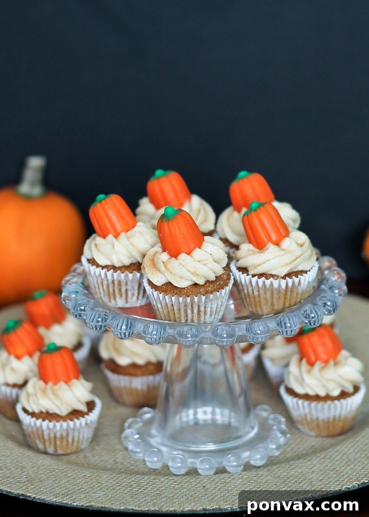 Delicious Pumpkin Carrot Cupcakes with Cinnamon Cream Cheese Frosting, a perfect fall dessert.