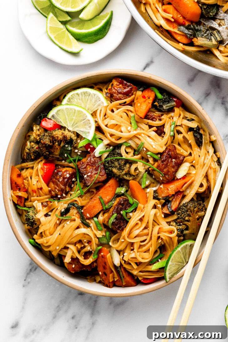 Zesty Lime Ponzu Noodle Stir-Fry 2 Vibrant Lime Ponzu Stir-Fry with rice noodles and fresh vegetables