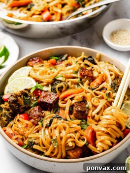 Lime Ponzu Noodle Stir-Fry with Vegetables