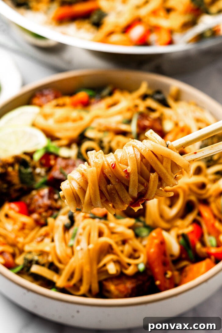 Zesty Lime Ponzu Noodle Stir-Fry 3 Closeup of colorful vegetables in the Lime Ponzu Stir-Fry