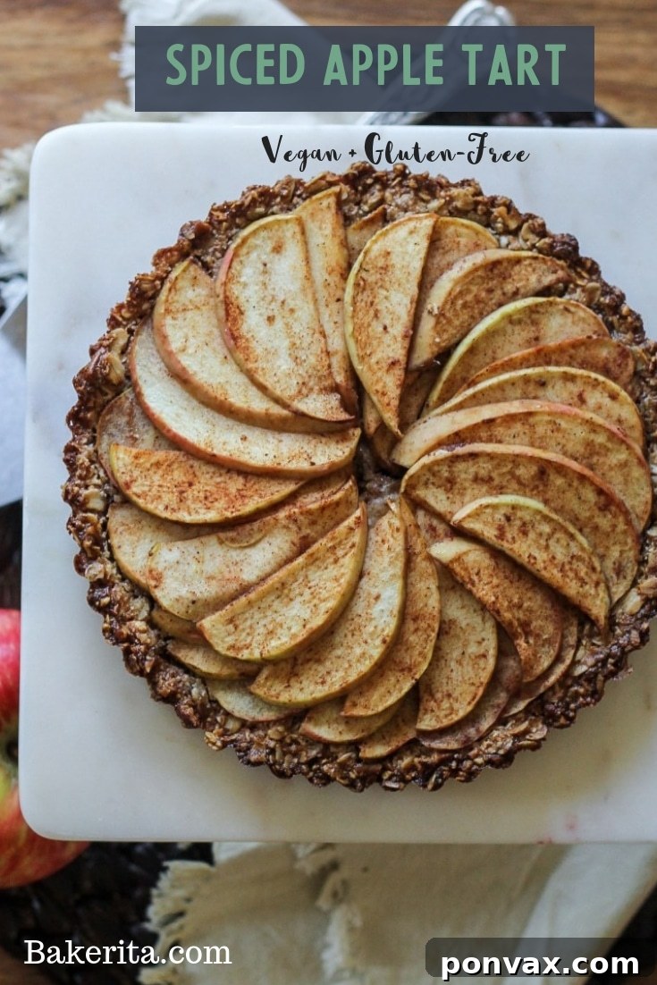 Gluten-Free Vegan Rustic Spiced Apple Tart 10 A final beauty shot of the Spiced Apple Tart, emphasizing its golden crust and artfully arranged apple slices.
