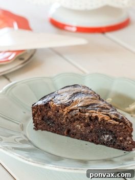 Banana Cocoa Snack Cake with Almond Butter Swirl