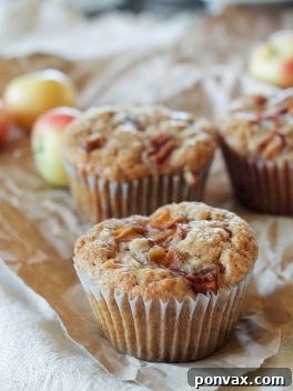 Delicious and moist vegan apple oatmeal muffins, a perfect dairy-free and healthier breakfast or snack option.