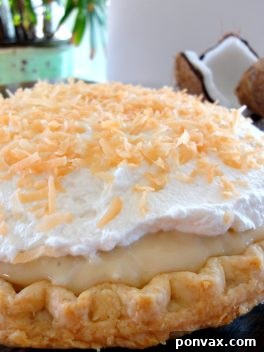 Beautifully sliced Coconut Cream Pie