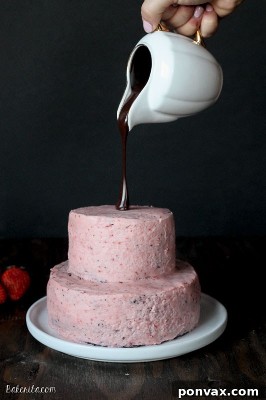 Mini chocolate strawberry cake slices showing moist layers and frosting