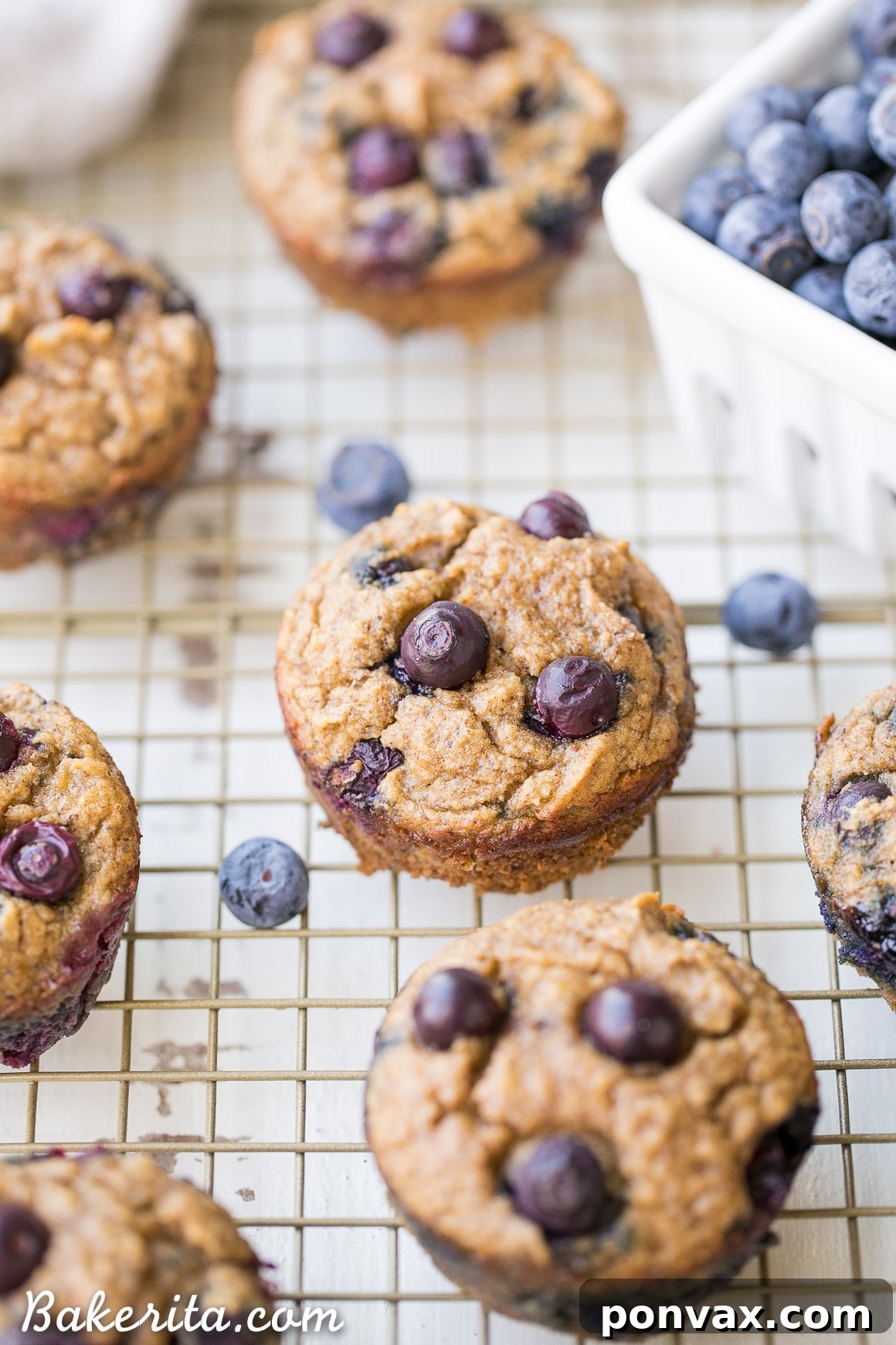 Gluten-Free Banana Blueberry Bliss 6 Single Gluten-Free Banana Blueberry Muffin showcasing its beautiful texture, ready to be enjoyed.