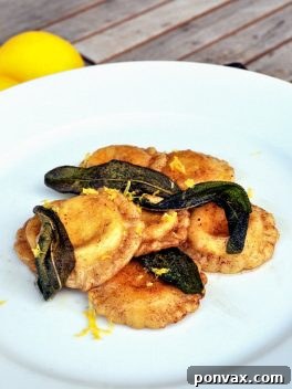 Lemon Ricotta Ravioli with Sage Brown Butter Sauce
