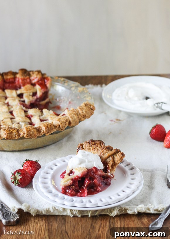 Sweet Tart Berry Rhubarb Pie 2 This Berry Rhubarb Pie features fresh strawberries and raspberries, which pair perfectly with the tart rhubarb to create a sweet and tart pie that'll have everyone asking for seconds!