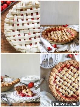 This Berry Rhubarb Pie features fresh strawberries and raspberries, which pair perfectly with the tart rhubarb to create a sweet and tart pie that'll have everyone asking for seconds!