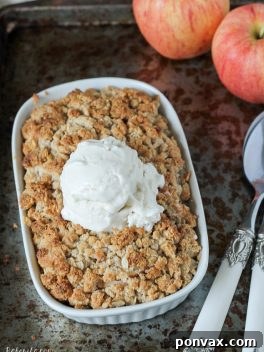 This Small Serving Apple Crisp is the perfect guiltless indulgence for when you don't need an entire pan of apple crisp in the kitchen! It's gluten free, refined sugar free, and vegan.