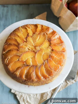 Peach Cornmeal Upside Down Cake