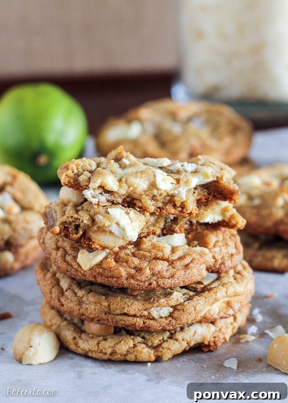 Stack of freshly baked Tropical Cookies on a cooling rack