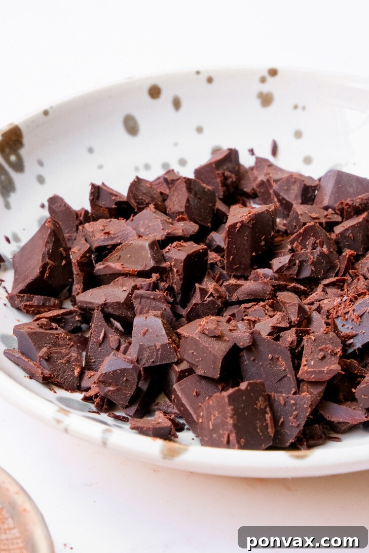 Close-up of homemade chocolate chunks with nuts.