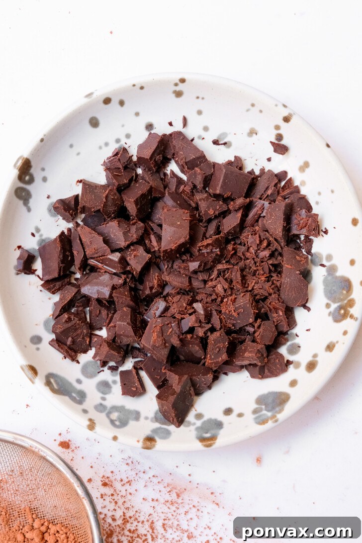 Close-up of melted chocolate mixture in a bowl.
