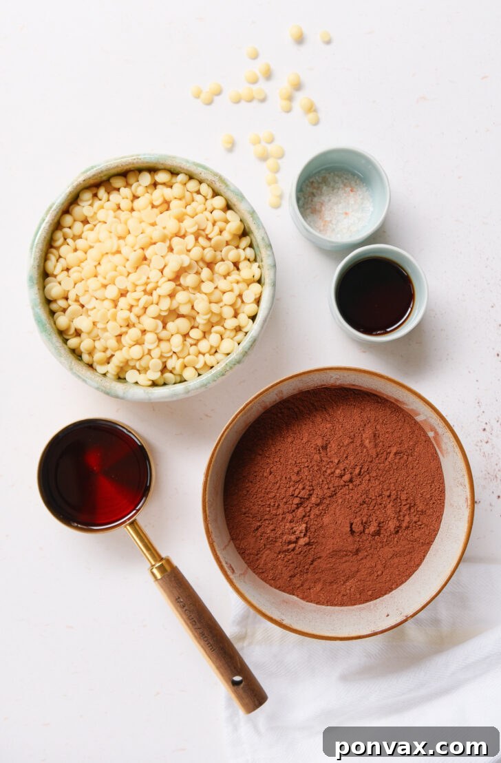 Close-up of cacao butter pieces and powder.
