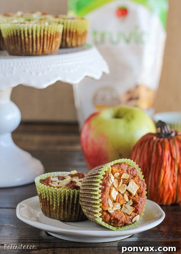 Cozy Gluten-Free Apple Pumpkin Spice Muffins 2 Delightful Gluten-Free Vegan Pumpkin Apple Muffins, a healthy and easy fall breakfast treat.