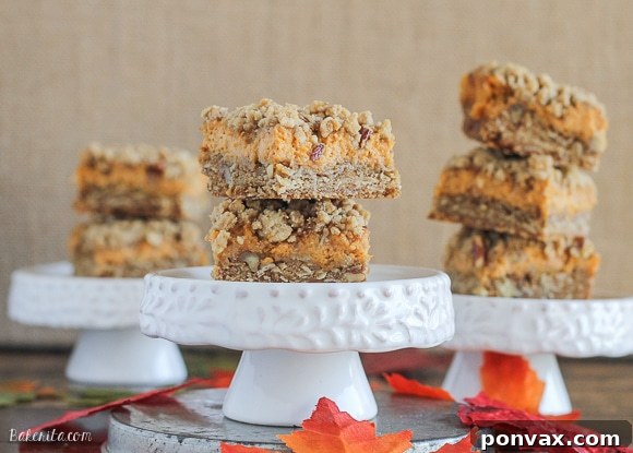 These Pumpkin Cheesecake Crumb Bars have a crumble crust full of oats and pecans with a creamy pumpkin cheesecake filling. This recipe is an irresistible fall treat!