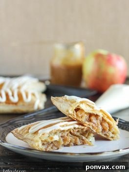 Homemade Caramel Apple Toaster Strudels, ready to be enjoyed.
