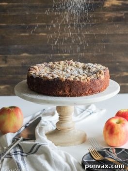 Spiced Apple Crumble Delight 6 This Apple Crumb Cake is full of warm spices, apple chunks, and Greek yogurt to keep it soft! This recipe has a super thick crumb layer and is a perfect fall cake.